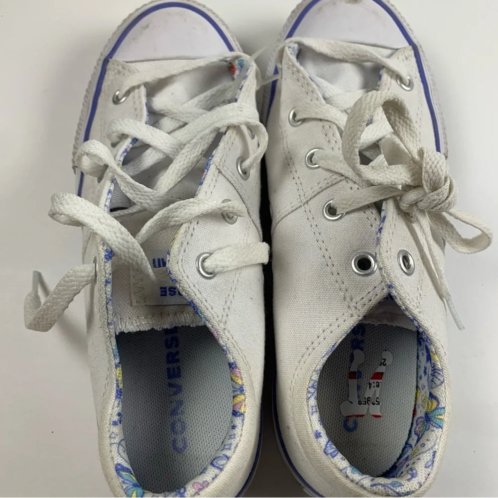 Converse‎ Madison Magic Sneakers Padded Lace Up Floral Print Size 4 White 7280